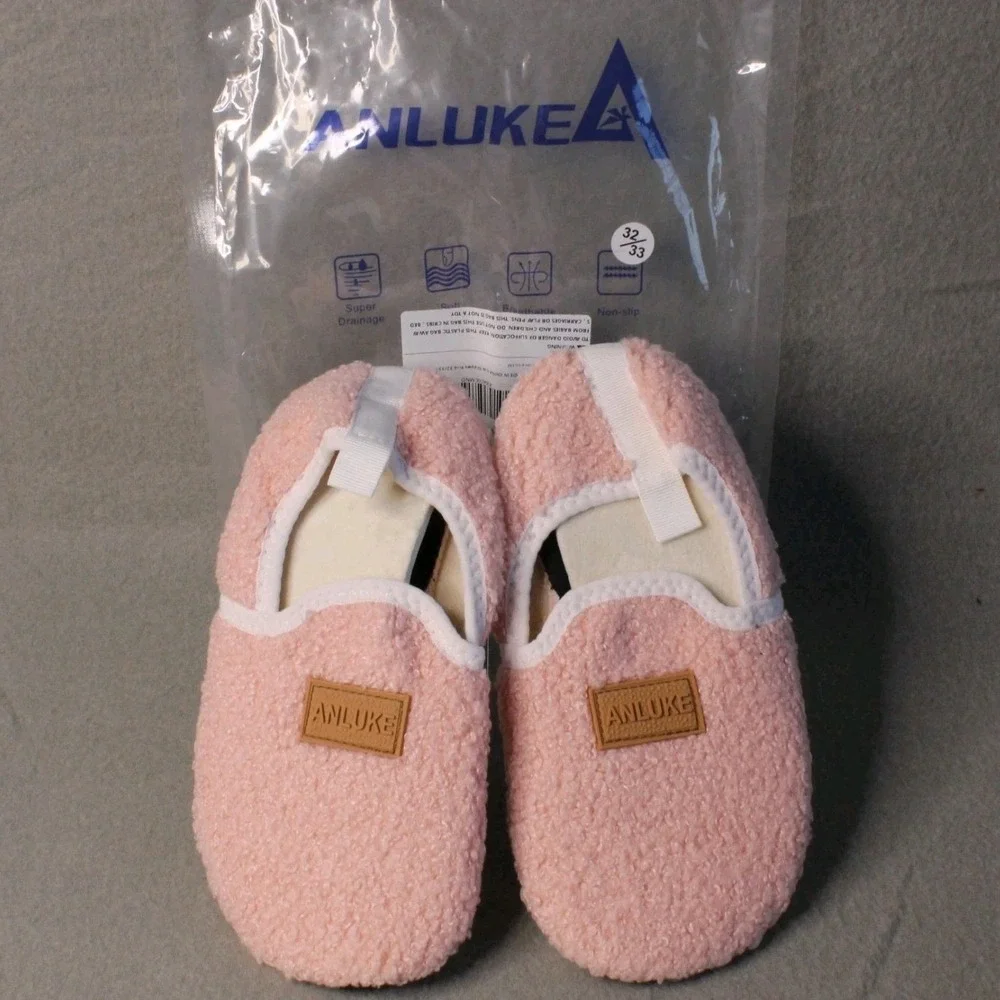 Toddler‎ Girls Anluke Foldable Slippers For Easy Travel Pink Fits Size US 12/13